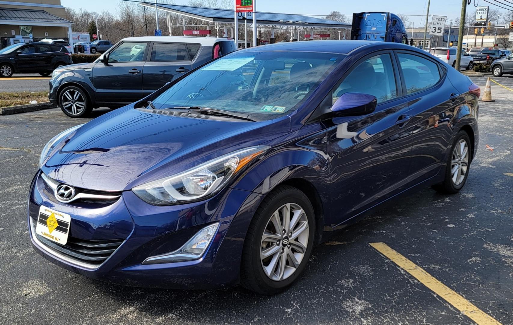 2014 Blue /Gray Hyundai Elantra Limited (5NPDH4AE2EH) with an 1.8L L4 DOHC 16V engine, 6-Speed Automatic transmission, located at 341 N White Horse Pike, Lawnside, NJ, 08045, (856) 262-9500, 39.855621, -75.027451 - Photo#1